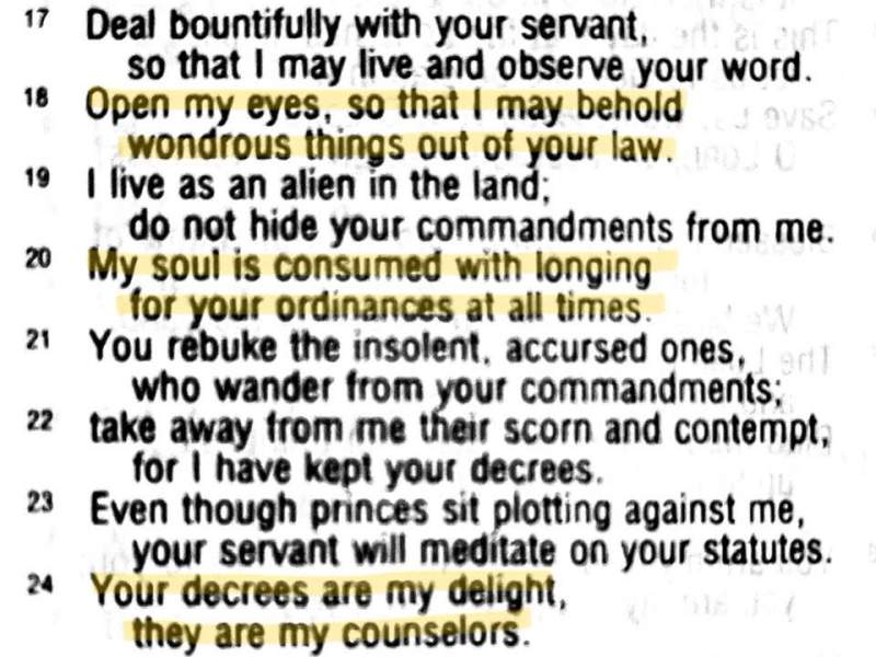 Psalm 119:17–24 (Gimel)